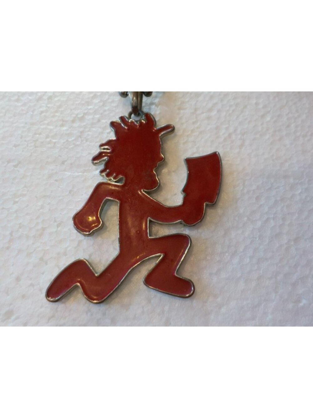 Vtg Insane Clown Posse Red Hatchetman 3” Pendant w/ Orig 30" Chain Psychopathic